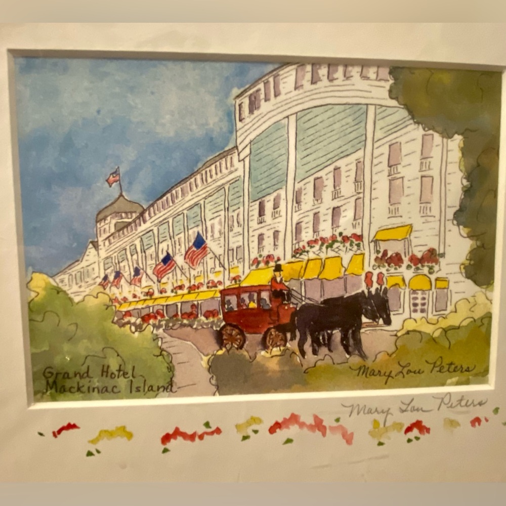 Grand Hotel on Mackinac island hand painted watercolor